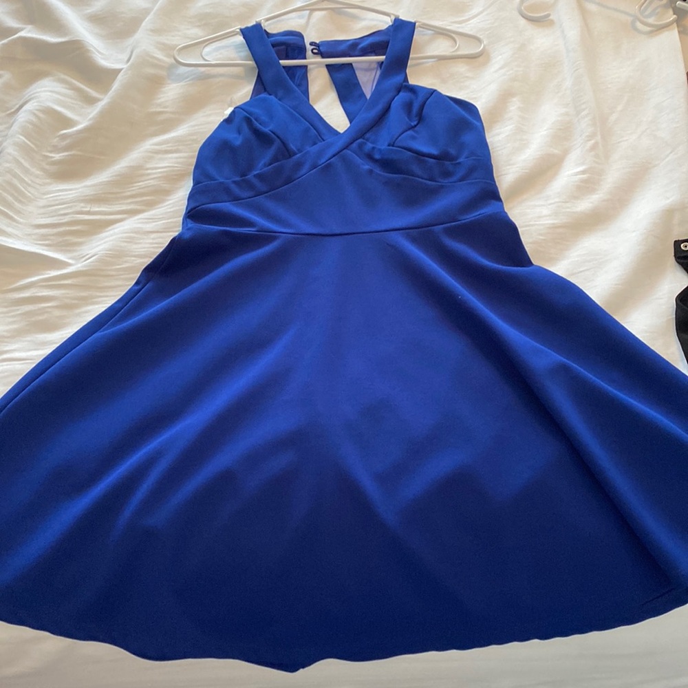 Royal blue mini dress
